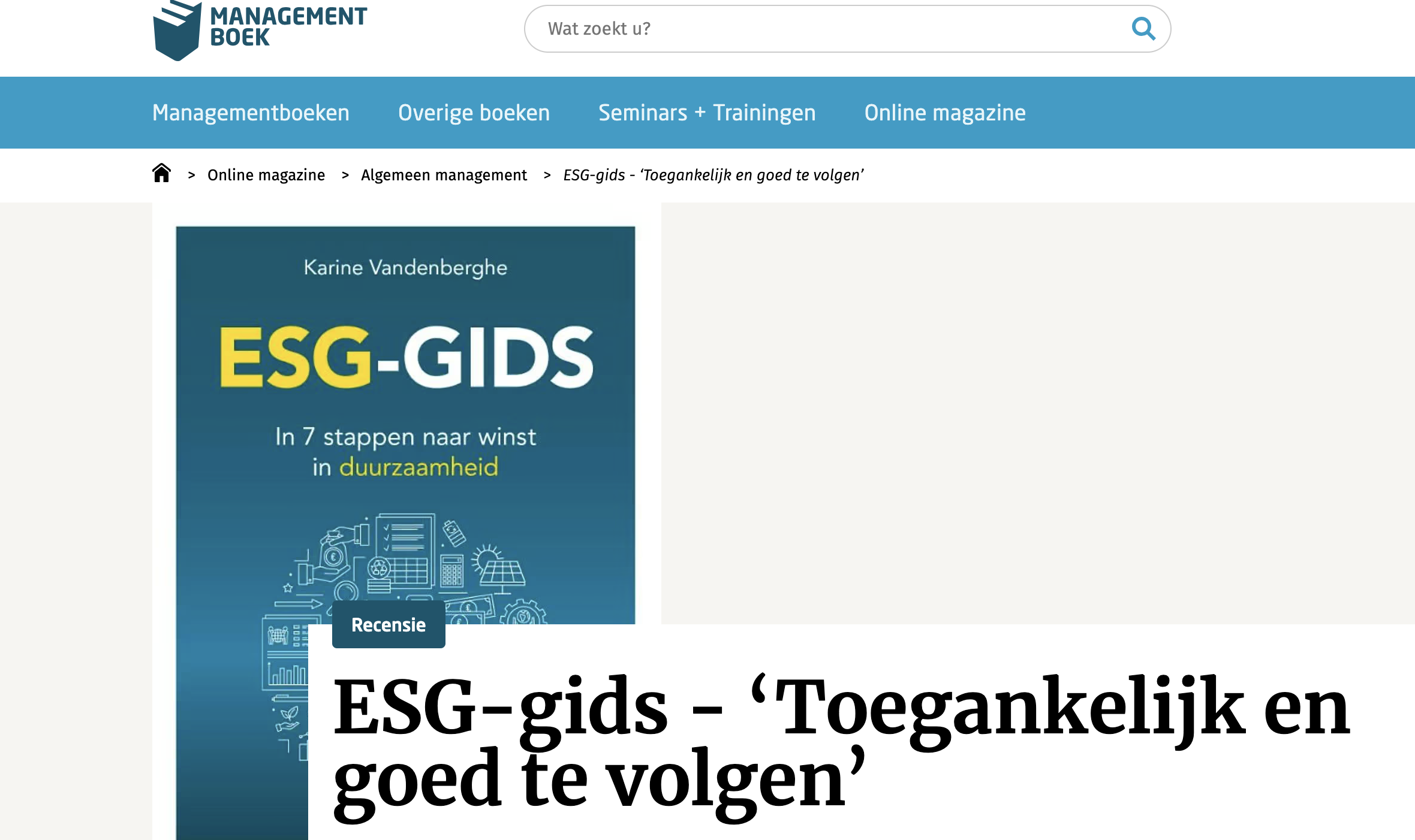 Recensie ESG-Gids door Managementboek